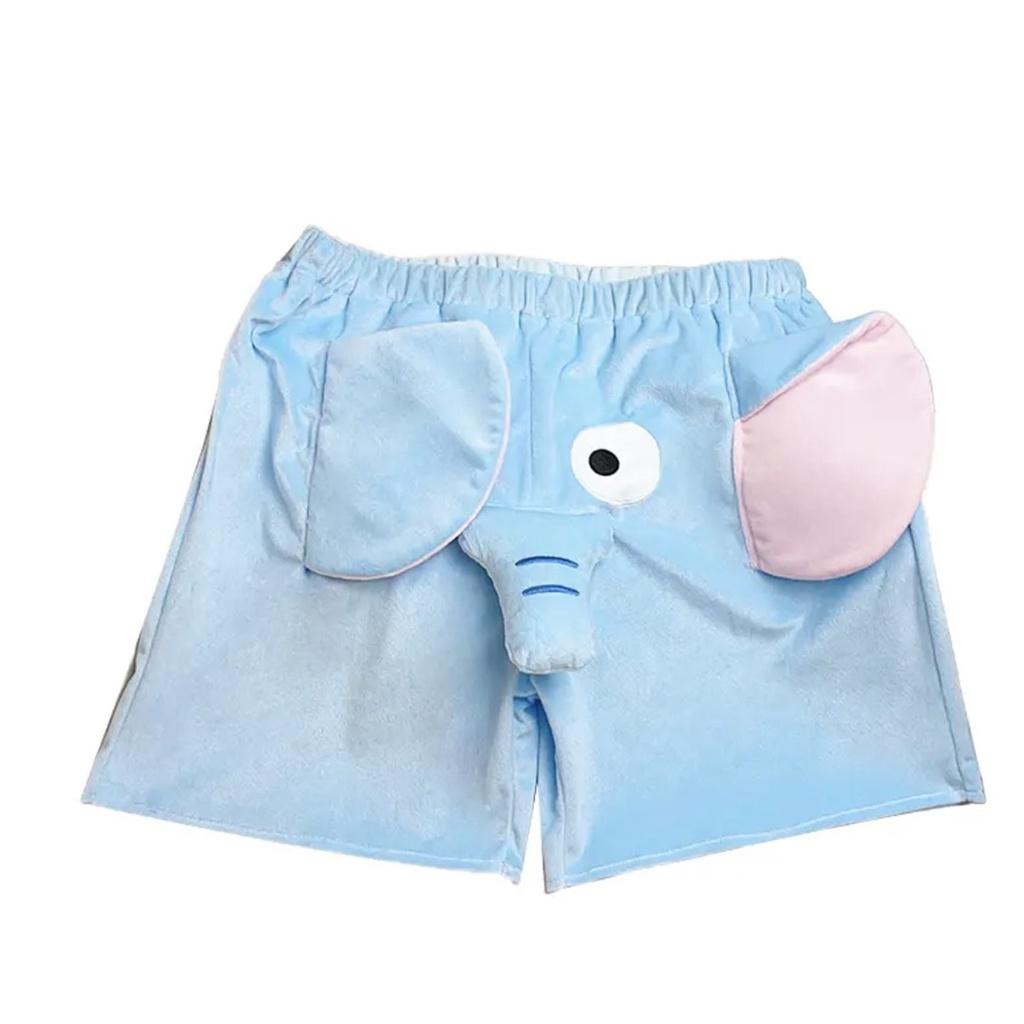 A Make Noise Stereoscopic Elephant Trunk Cartoon Pig Plush Home Panties Shorts