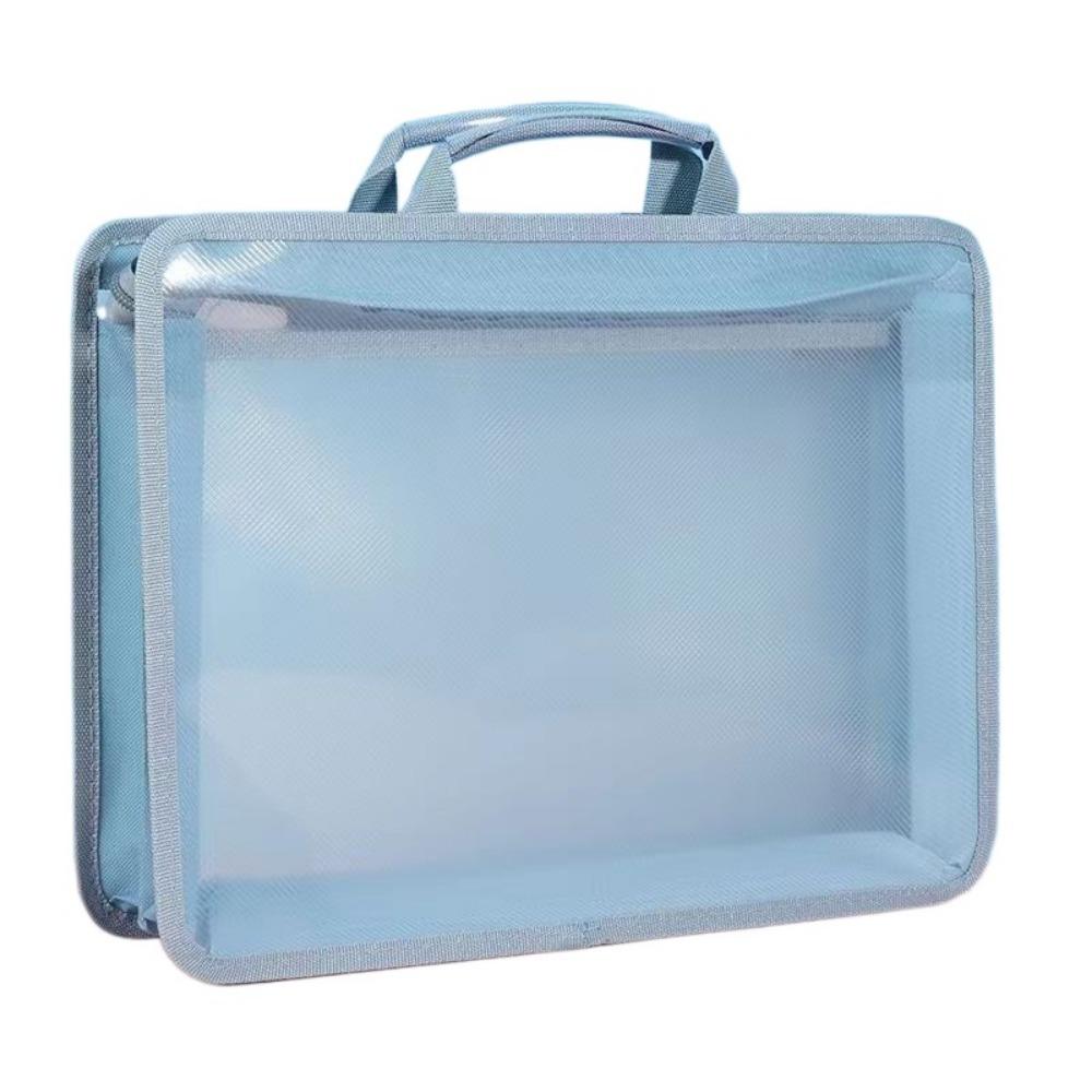 Tragbare Dokumententasche mit großer Kapazität, verdickte Köper-Aktentasche, transparente A4-Handtasche, Schule