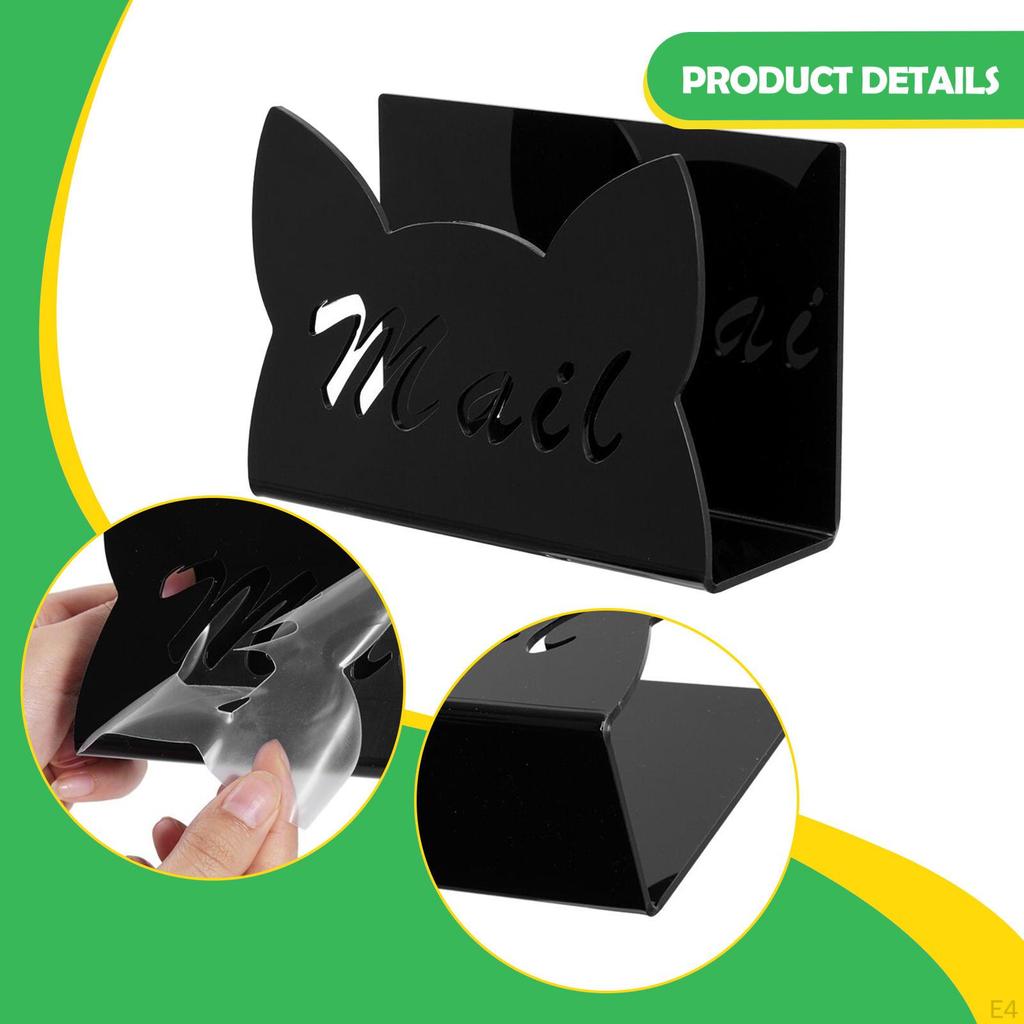 Acrylic Mail Holder for Desk File Storage Rack Countertop Desktop Envelope Card