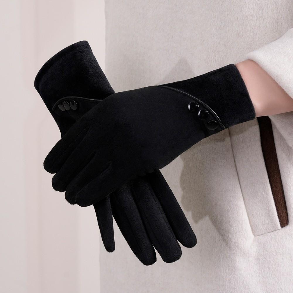 Elegant Touch-Screen Gloves Warm Windproof Suede Gloves Practical Winter Thermal Gloves  Hiking