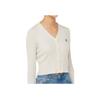 Calvin Klein Jeans Letter Jacquard V-Neck Long Sleeve Knit Top Women Tops Off-White J224287