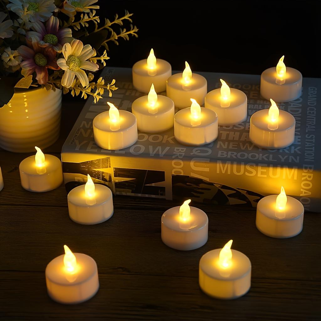 24 Mini Flameless LED Candles, Suitable for Christmas and Halloween Home Decoration, Bedroom, Wedding Parties, and Holiday Table Decoration