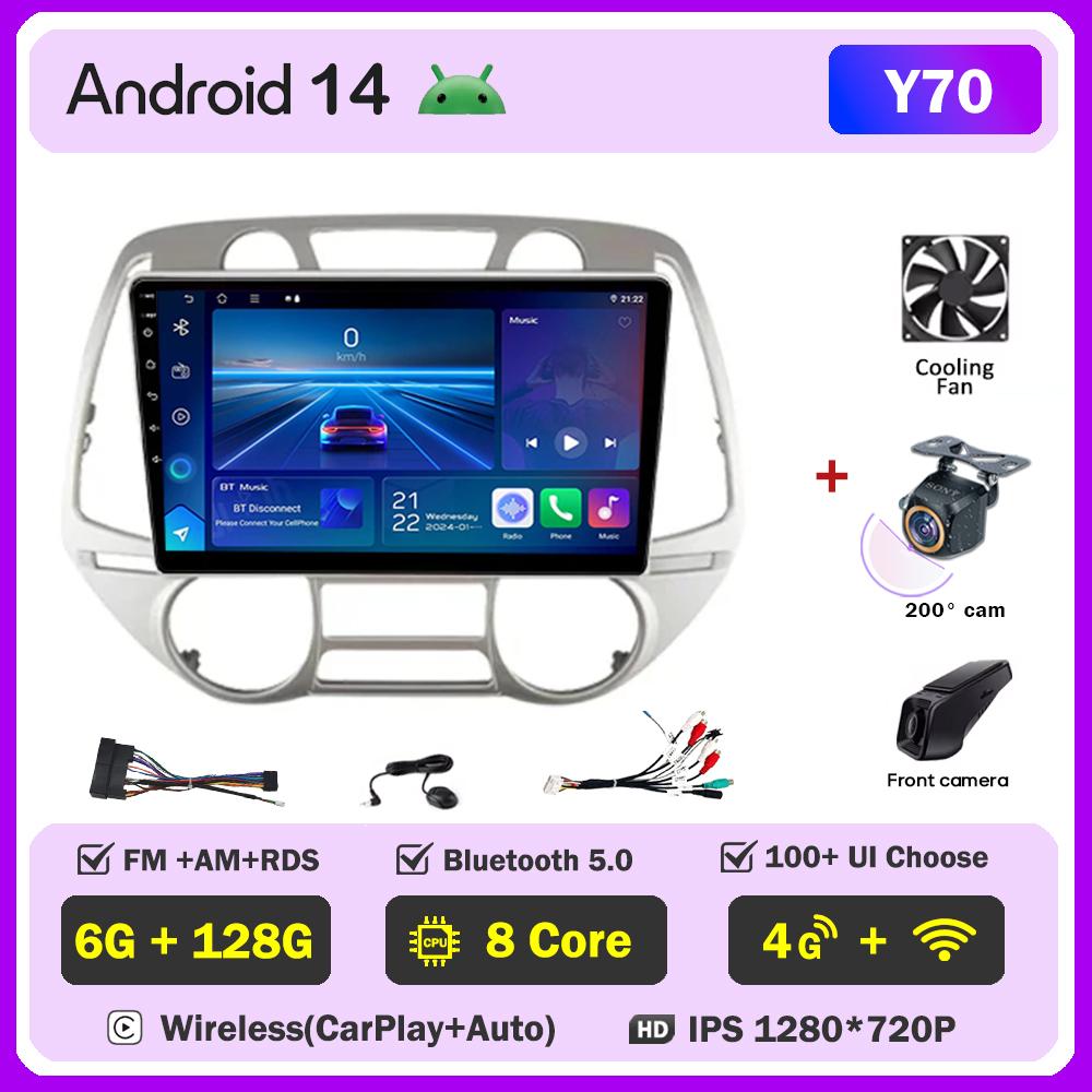 For Hyundai I20 I20 2008 - 2012 Car Radio Player Car Carplay Screen Autoradio Mirror Link Car Intelligent Systems Touch Screen