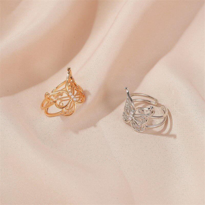 Personalized Hollow Butterfly Ring Fashion Lady Open Ring Accessories Engagement Jewelry