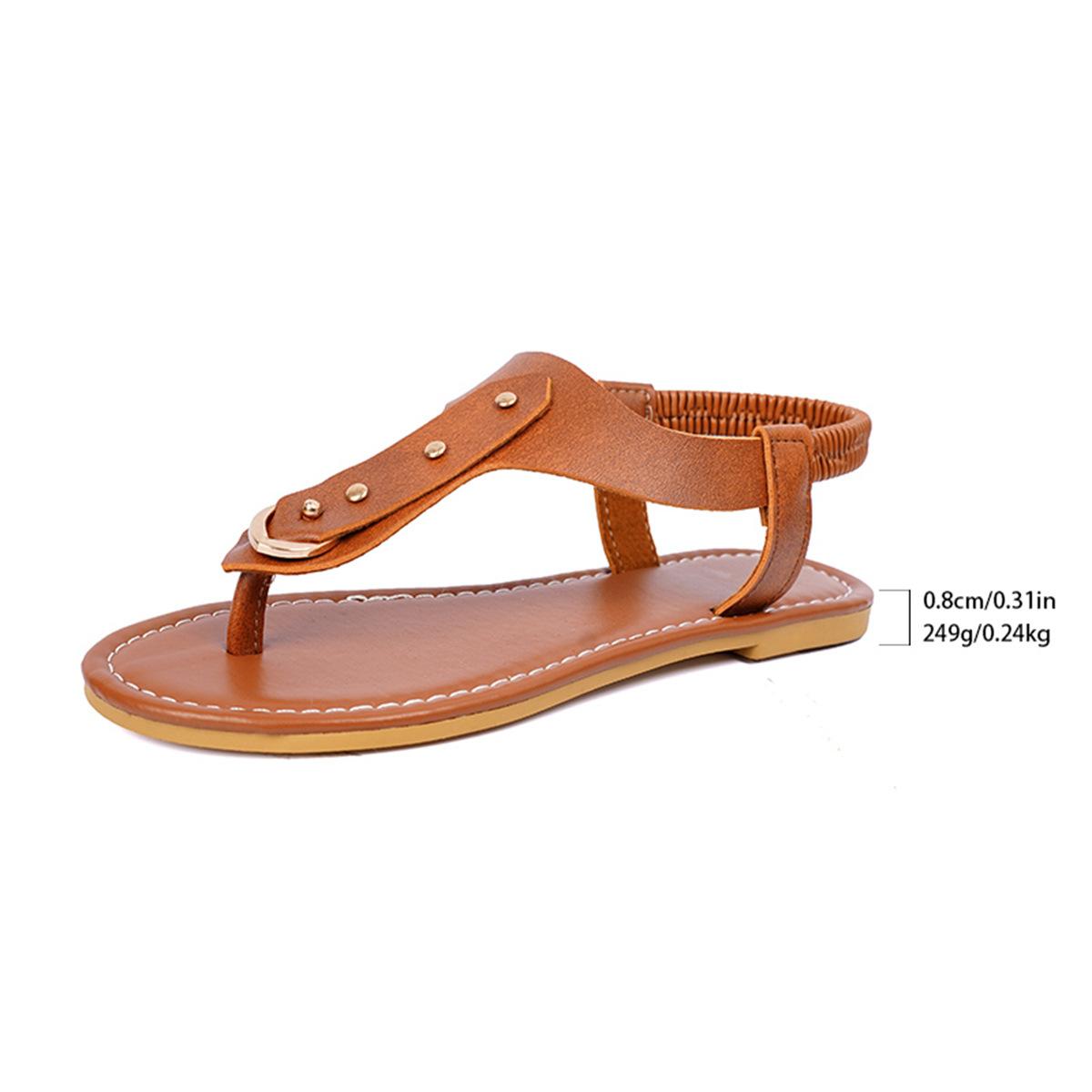 

Большие размеры Toe Willow Nails Flat Bottom Beach Cool Slippers Sandals Women Cross border Wear Elastic Band Light Shoes 43