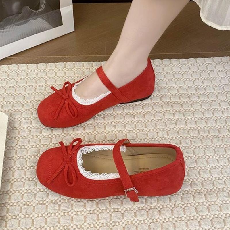 

Fashion Women Flats Loafers Shoes Cozy Shallow Shoes Casual Fashion Shoes Woman Elegant Sandals 2025 Summer Dress Lolita Female Zapatos 35 красный