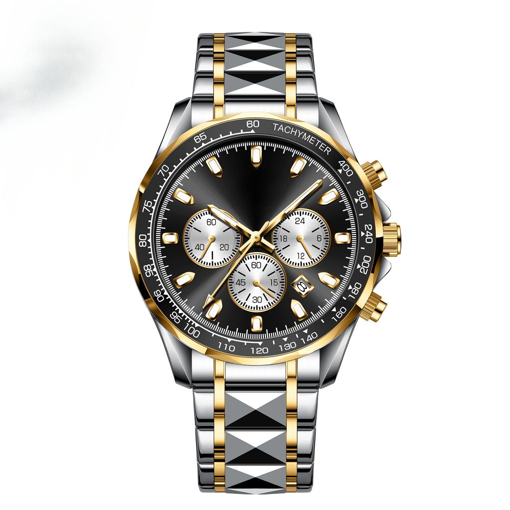 Luxury Sports Watch Men Quartz Waterproof Luminous Date Chronograph Men's Watches Stainless Steel Man Watch Male Clock