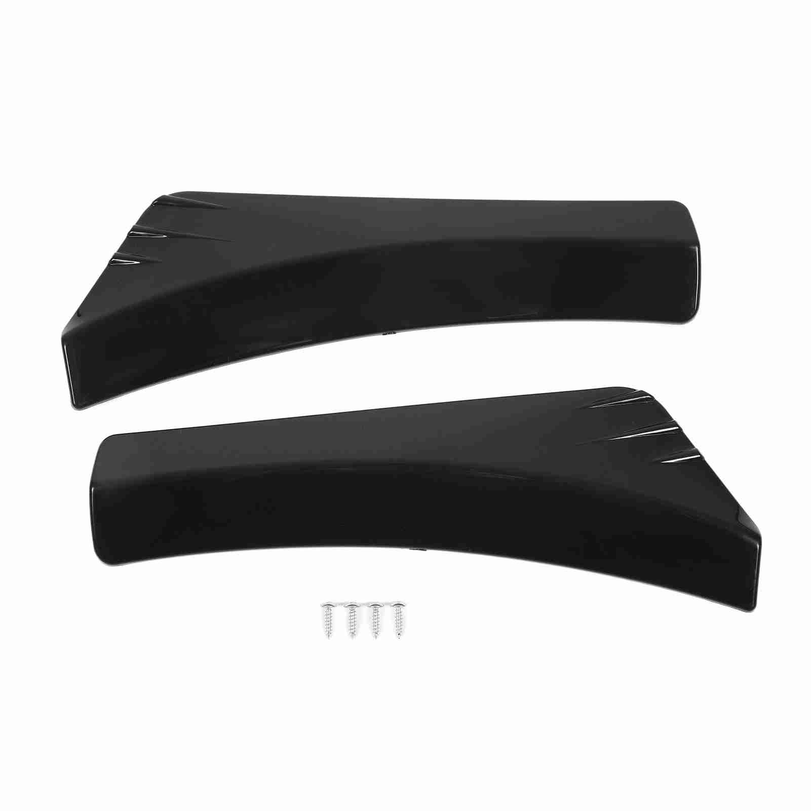 2Pcs Front Bumper Lip Angle Left And Right Bumper Protector Durable High Temperature Resistance Lip Splitter Glossy Black