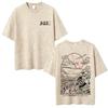 Anime Washed Vintage T Shirts Jojo Bizarre Adventure Tshirt Manga Giorno Giovanna Streetwear Men Women Casual Oversized T Shirt
