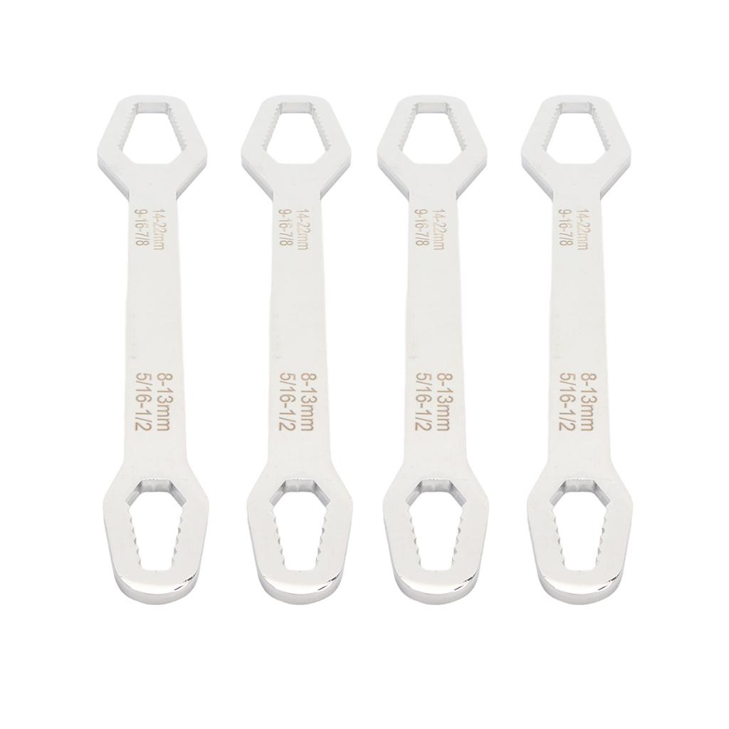 4 stuks Dubbelzijdige Zelfaandraaiende Sleutel Multifunctioneel 60HRC Hoge Hardheid 8 tot 22 mm Sleutel