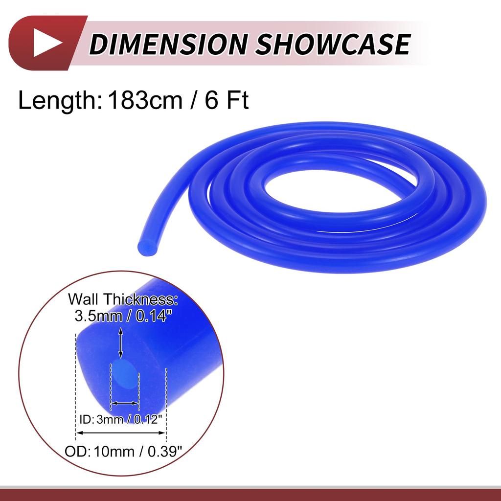HEROFFIX Air and Silicone Vacuum Tube Hose High Temperature Automotive Vacuum Line 6ft