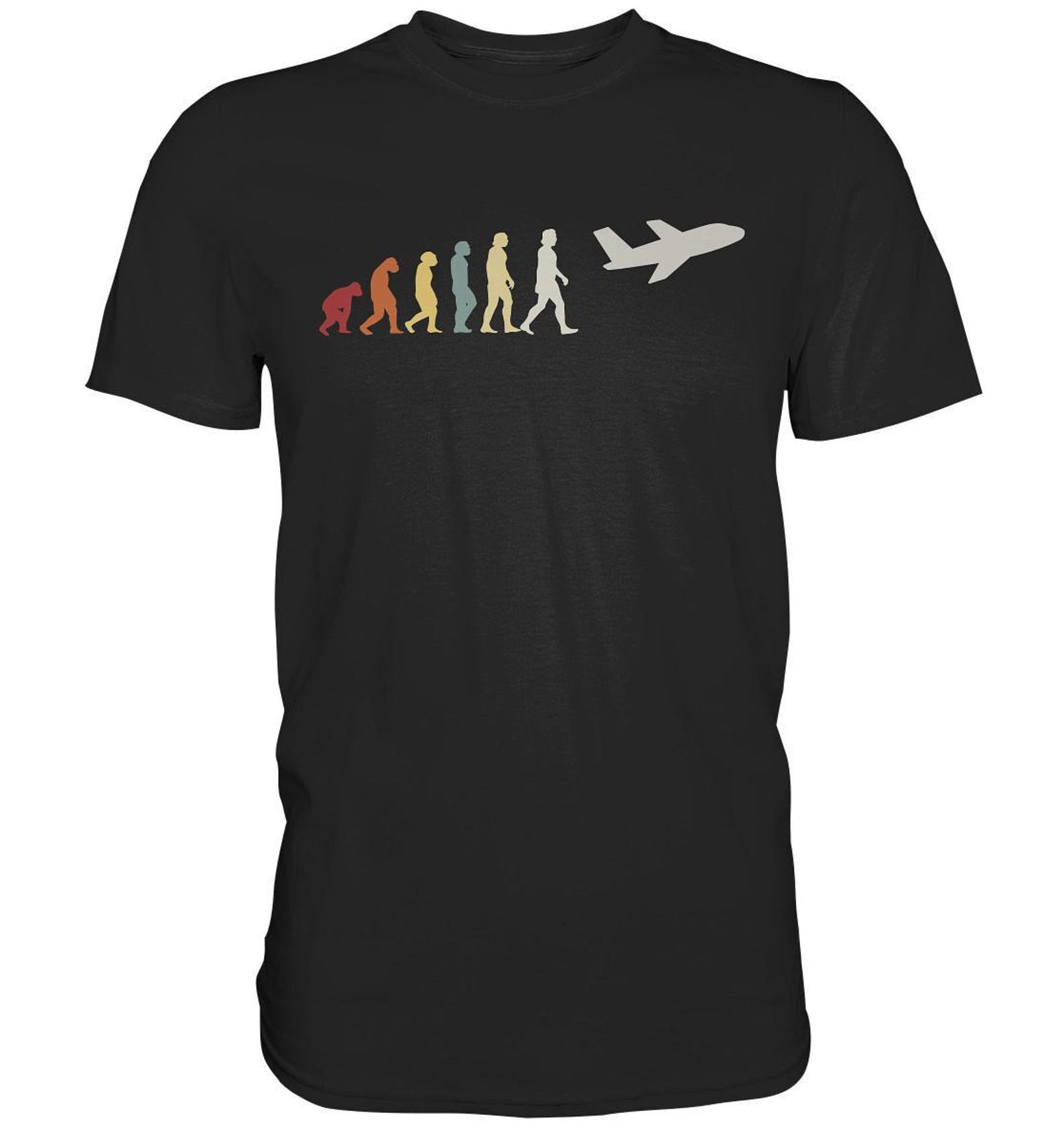 Airplane Pilot T-Shirt Aviation Evolution Aircraft Airport - Premium Shirt S