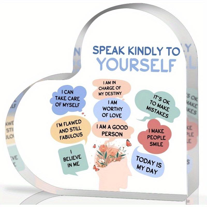 Mental Health Decor, Psychotherapy Affirmations Heart Acrylic Sign, School Counselor Sign, Therapy Anxiety Decor Sign