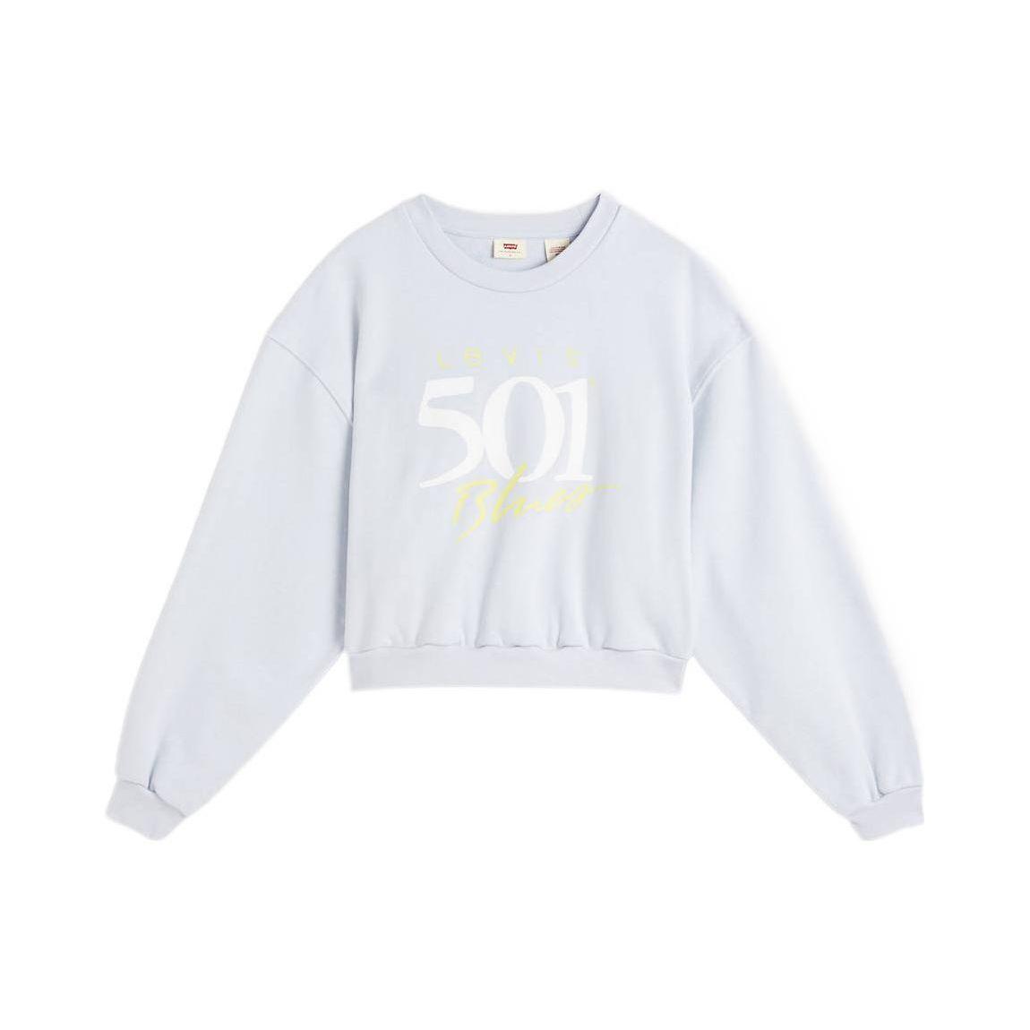 

Толстовка женская Levis SS22 с коротким принтом букв и цифр, с длинным рукавом, синяя A2645-0002 XS