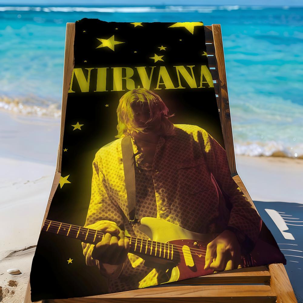 Band N-Nirvana-S Handdoek Sport Sneldrogend Reis Kampeeruitrusting Zandbestendig Zacht Licht Groot Strandlaken
