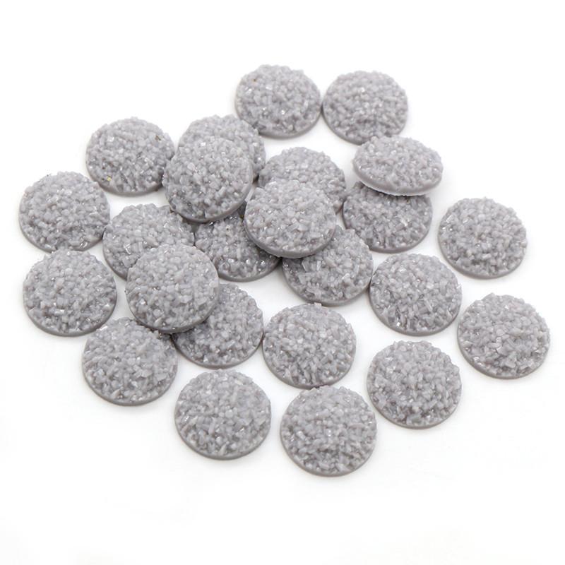 Natural Ore Druzy 8mm 10mm 12mm 40pcs Multi-Color Flat Back Resin Cabochons Dome For Bracelet Earrings DIY Jewelry Findings