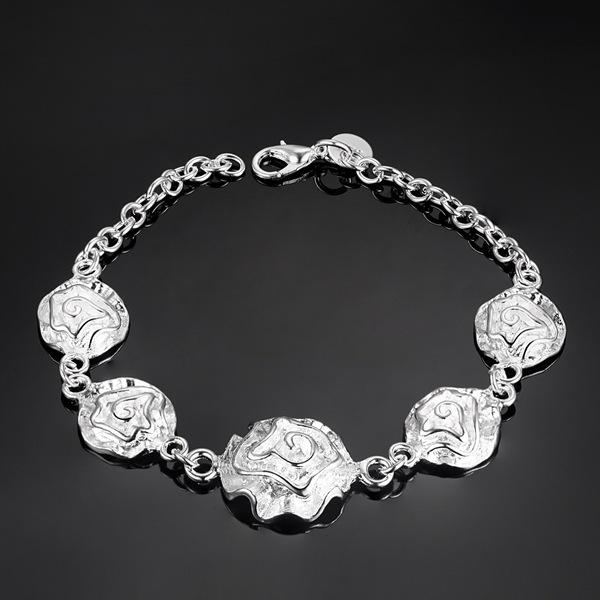 

Браслет из стерлингового серебра 925 пробы с розой - Европейская и американская мода