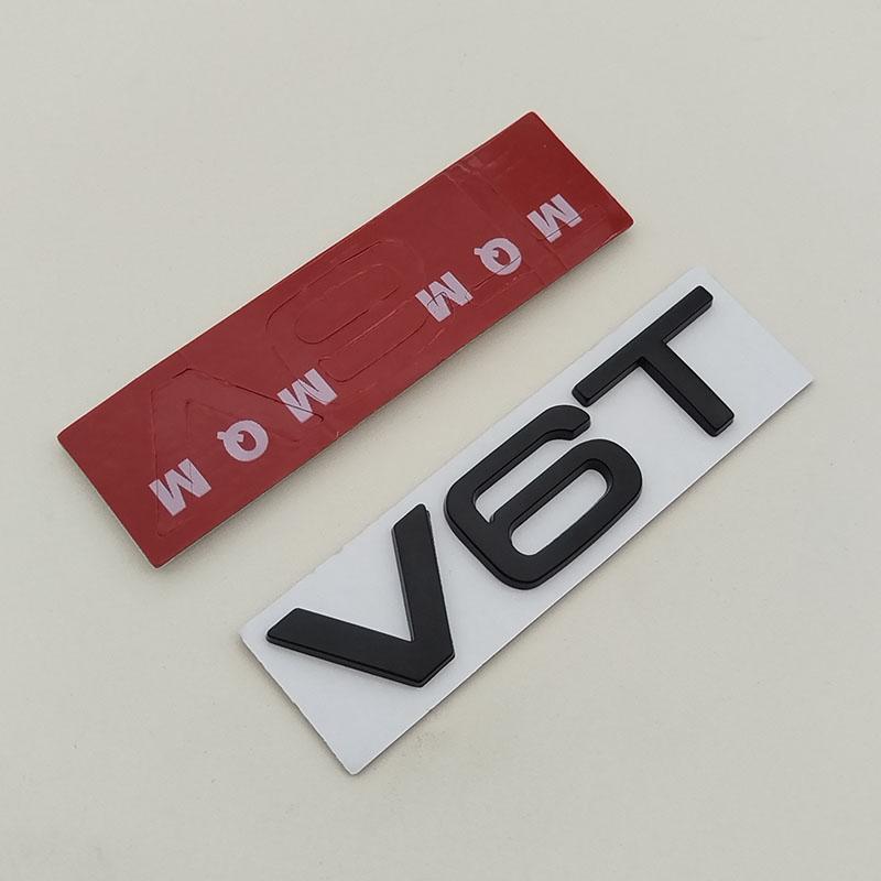 3D Metal Car Fender Badge V6T V8T Logo Decal Emblem Sticker for Audi A3 A4 A6 Q3 Q5 S4 S5 TT Auto Decoration Accessories