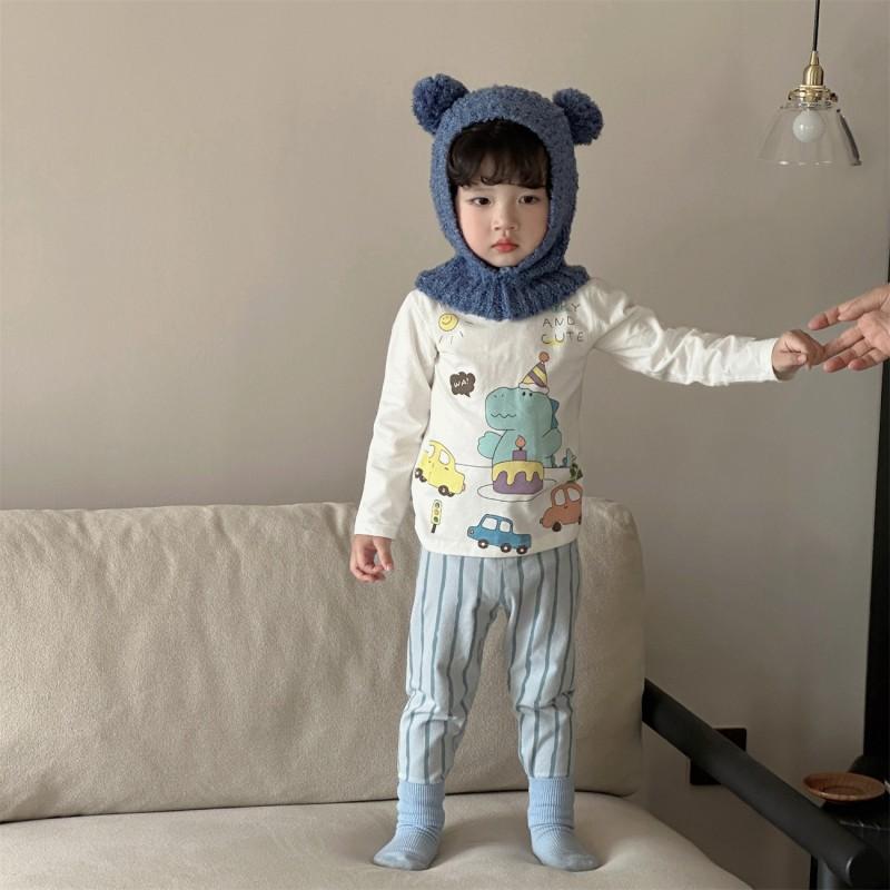 A Kids Thermal Underwear Set Cartoon Cotton Homewear 3-8 Years Old