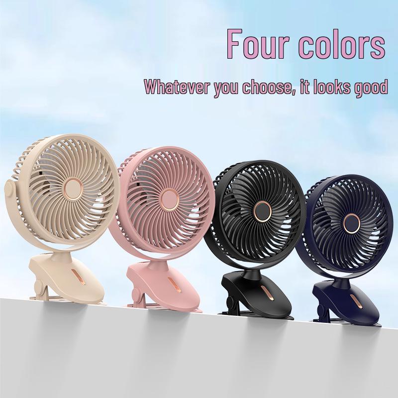 

Rechargeable Silent USB Clip Fan with Night Light - 6 & 8 for Dorm or Office Desk 6-inch or 8-inch