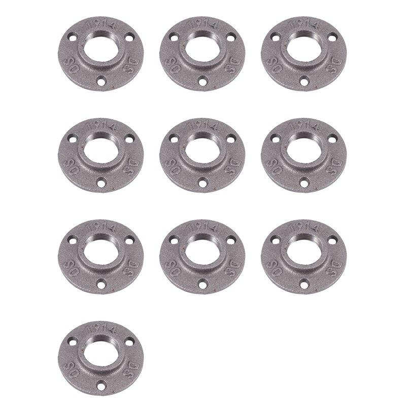 

ABFS 1 Inches Malleable Cast Iron Pipe Flange, Industrial Pipe Flanges For Threaded Black Pipes And Fittings 10 Pcs
