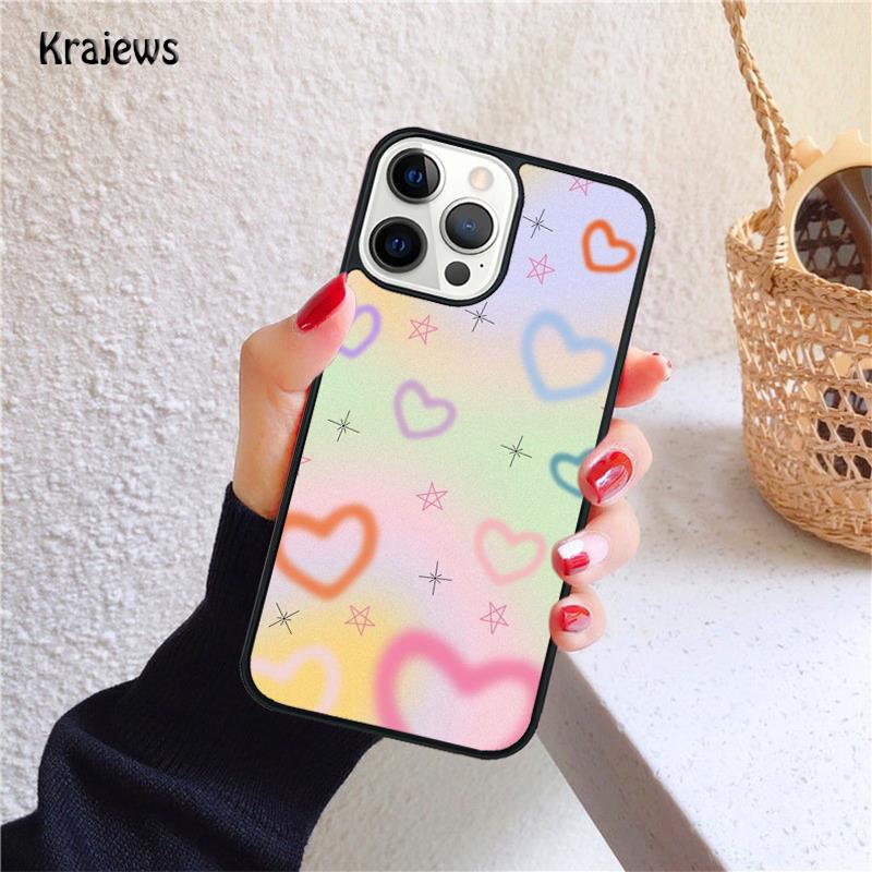 art pastel icons positive words Phone Case For iPhone 17 Air 16 15 14 Max Plus 11 12 13 Pro Max Phone Cover Fundas