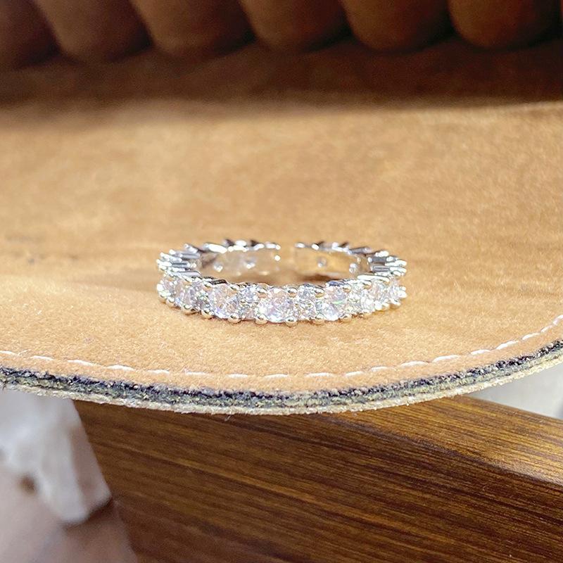 Explosive Ice Diamond Gypsy Star Full Of Diamonds Zir*****Pen Ring Niche Exquisite Light Luxury High-End Ring Woman