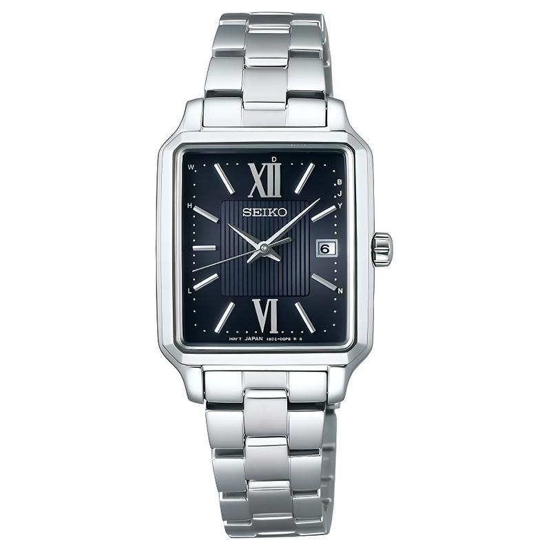 

SEIKO SELECTION 100 meters waterproof fashion style solar Quartz Steel Strap 25mm women s watch black dial SWFH139 чорний