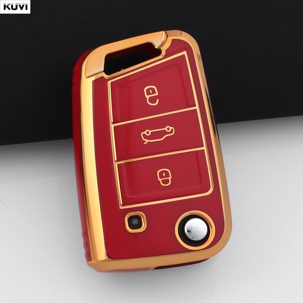 Tpu 3 4 Buttons Car Flip Key Case Cover For Vw Volkswagen Golf 7 Mk7 Tiguan Mk2 For Seat Ateca Leon Fr 2 Ibiza For Skoda Octavia
