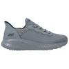 Skechers Bobs Fabric Synthetic Leather Slip-Ins Comfortable Versatile Low-Top Casual Shoes Men Sneaker Dark-Gray 118300-DKGY