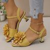 Fashion Open Toe Flower Sandals 2025 Buckle Shallow Fashion Sexy Women Sandals Summer Classic Elegant Dress Party Shoes High Heels