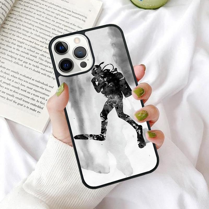 Dive Scuba Diver Shark Diving Phone Cases for iPhone 17 Air 16 15 14 12 13 PLUS 11 PRO MAX Back Cover Fundas