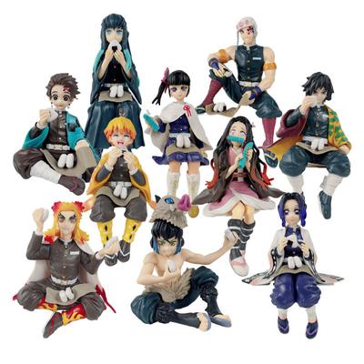 14cm Demon Slayer Anime Figure Kimetsu No Yaiba Action Figure Nezuko/Tanjirou/Zenitsu/Inosuke/Shinobu/Miritsu Figurine Doll Toys