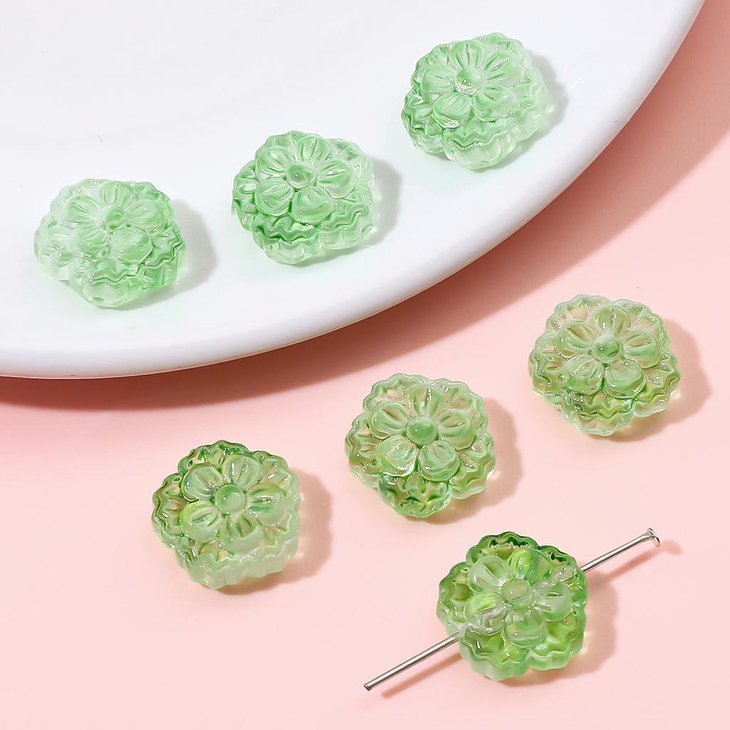 Multi-colored Twin Flower Shaped Glass Beads 15mm 10pcs For Jewerlry Making DIY Bracelet Necklace