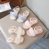 Girls Sandals Summer Slides New Child Ruffles Ribbons Sandals Princess Holiday Party Shoes Fashion Platform Sandals I05293