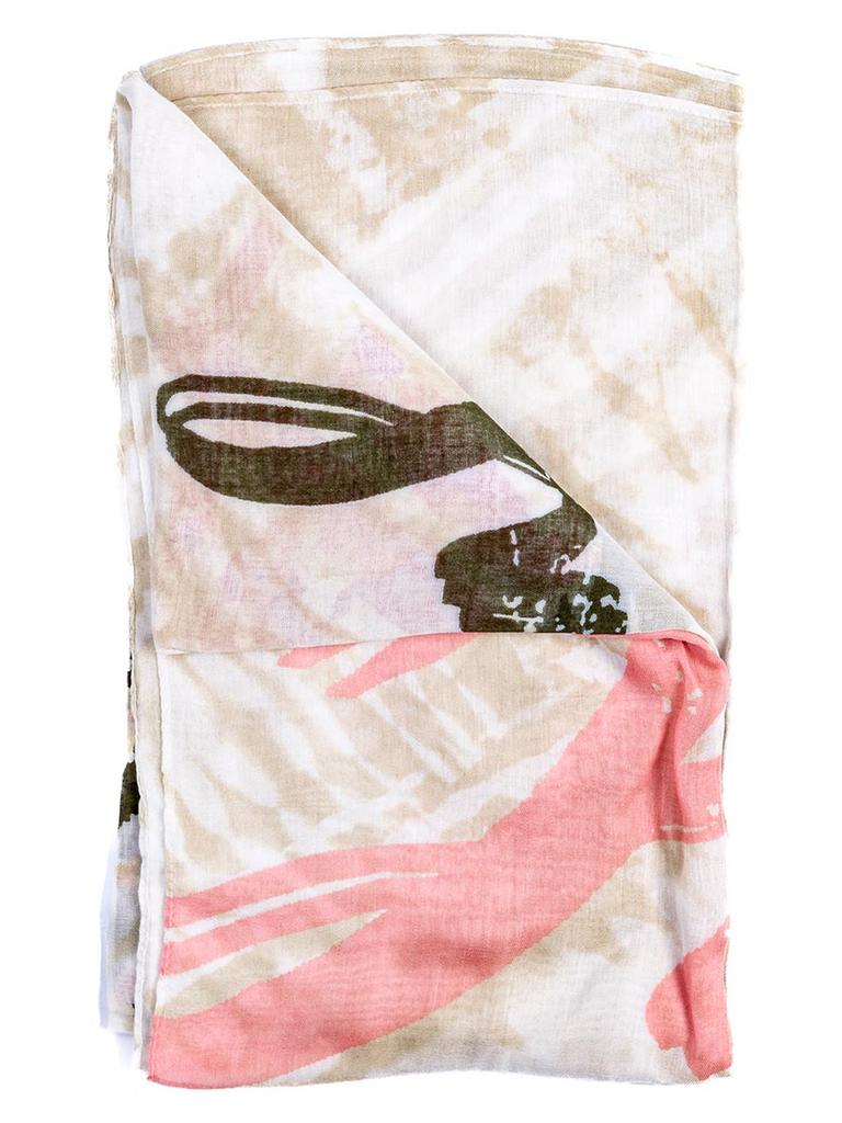 Women' scarf in beige Passigatti pattern