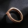 New Arrivals  Rose Gold Ring Double Row Micro-Wax Inlay Natural Zircon Hollow Rings Women Wedding Party Fine Jewelry