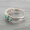 Bohemian Turquoise Floral Open Bangle Bracelet for Women