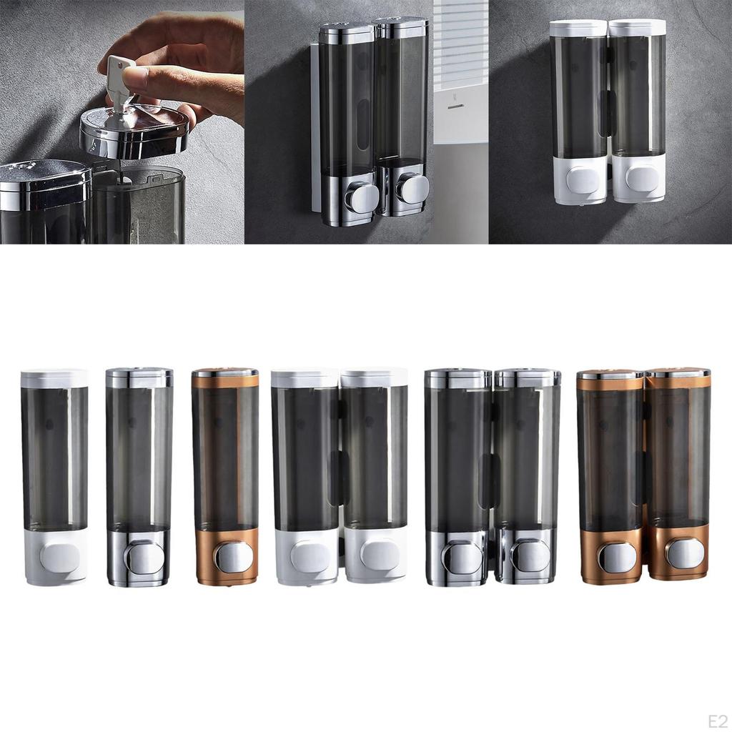 Mount Manual Liquid Soap Dispenser Large Capacity Bath Shower Dispenser, Refillable, Reusable