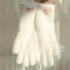 26cm Imitation Mink Velvet Fluffy Solid Women's Gloves Winter Keep Warm Fingertips Touch Screen Fashion Elegant All Match