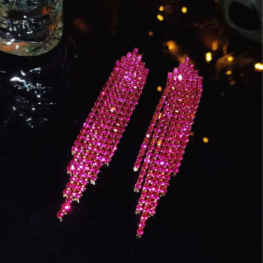 Elegant Rhinestone Tassel Earrings for Women