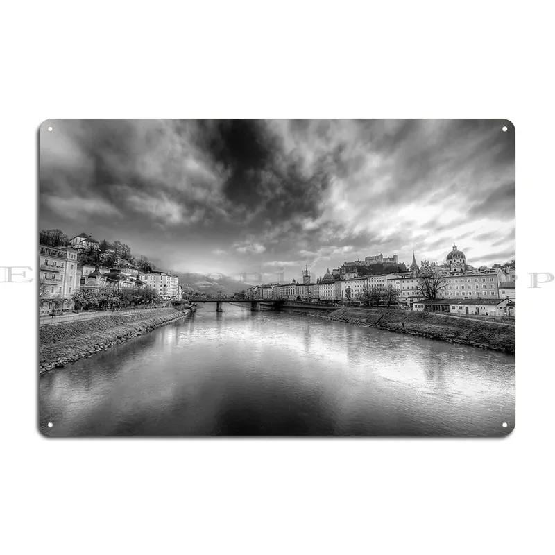 Salzburg City Vista Metal Sign Garage Garage Wall Cave Customized Club Bar Tin Sign Poster 20x30cm(7.8x11.8inch)