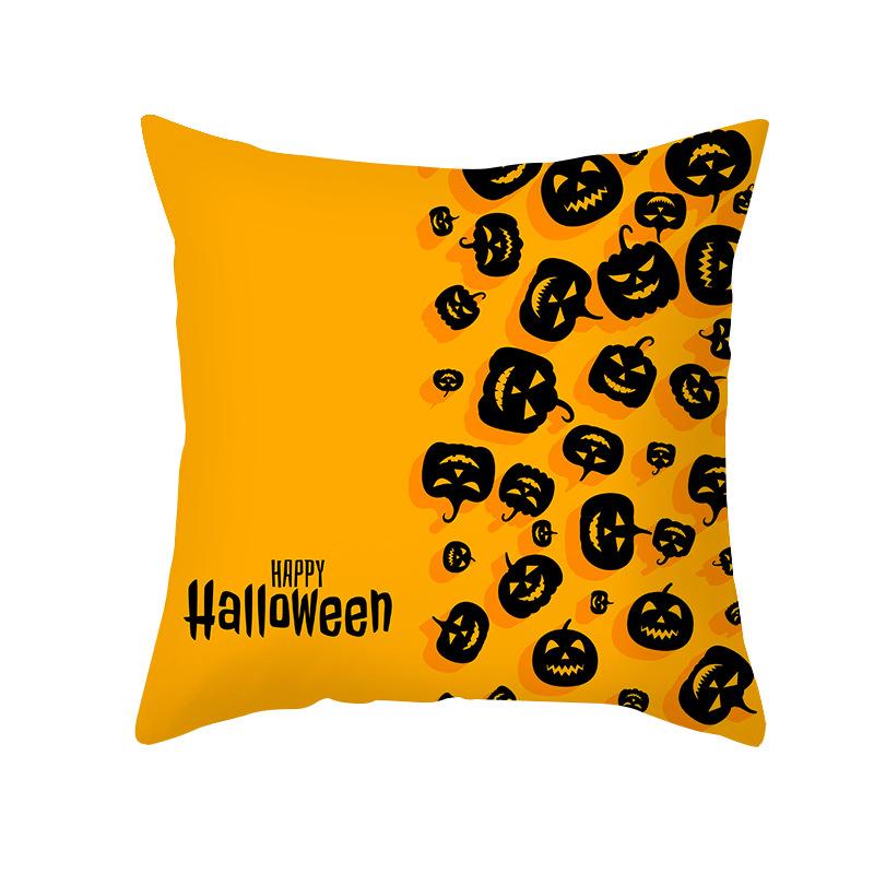 Halloween Pillow Cover Cartoon Pumpkin Head New Peach Skin Cushion Cover Sofa Cushion