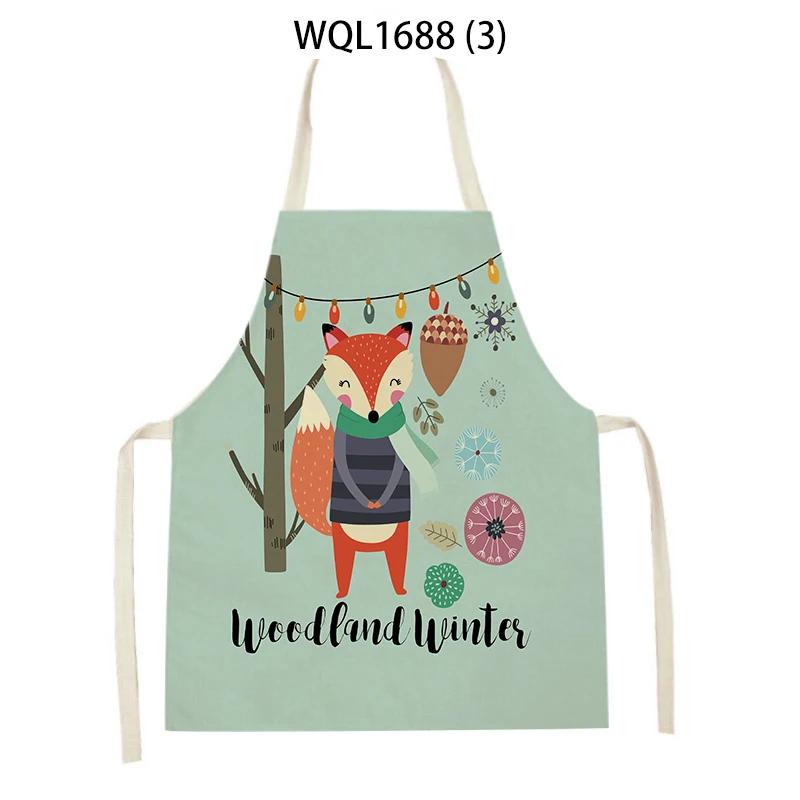 Süßes Fuchs-Muster Leinen Kochschürzen Frau Mann Reinigungs-Küchenschürzen Backzubehör Haushalts-Schürze Reinigungszubehör