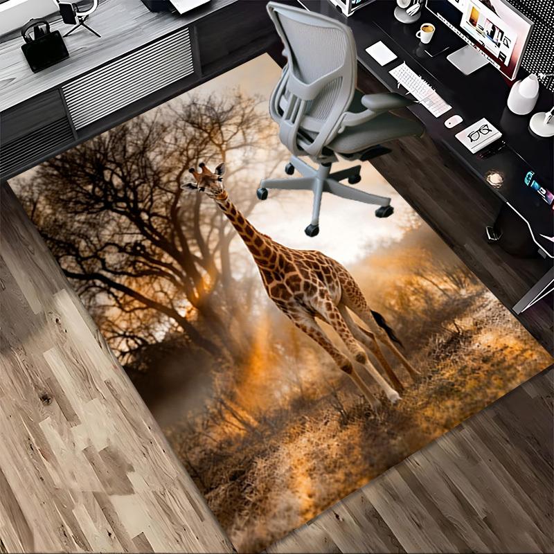 Giraffe Savannah Pattern Area Rug, Office Carpet Indoor Outdoor Entrance Doormat, Non-Slip Soft And Comfortable, Living Room, c122038