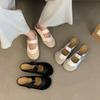 Vintage Mary Jane Schuhe Damen 2025 Sommer neue Klettverschluss Ballerinas mit Röcken Doudou Schuhe
