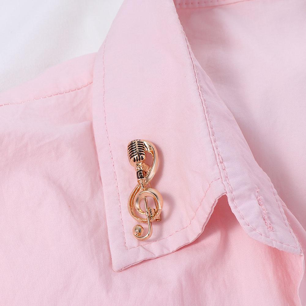 Lapel Brooch Jewelry Accessories Brooches Pin Enamel Pin Microphone Brooches Music Note Brooch