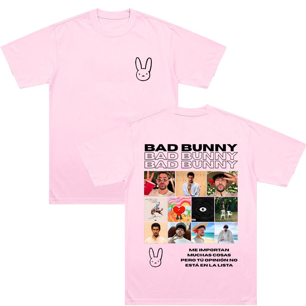 

Беніто Bad Bunny Миска Dtmf Дебі Зробити Більше Фото Футболки Чоловіки Жінки Одяг Харадзюку Високоякісний Одяг Бавовняні Топи Подарунок для Фанатів S рожевий