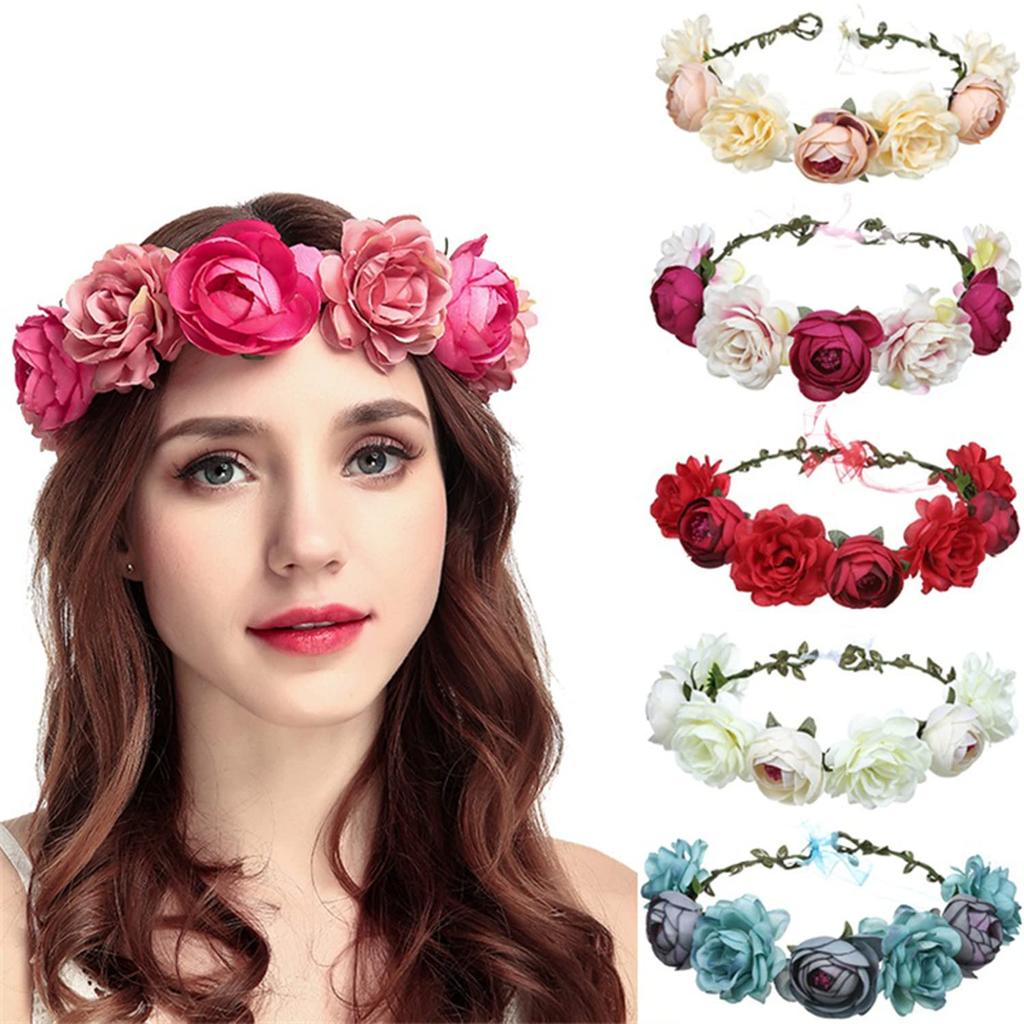 Flower Hair Wedding Hair Hair Dance Romantic Photo Entrance Costume Accessory Crown, Wreath, Headpiece, Ornament, Accessory, Wedding, Costume,