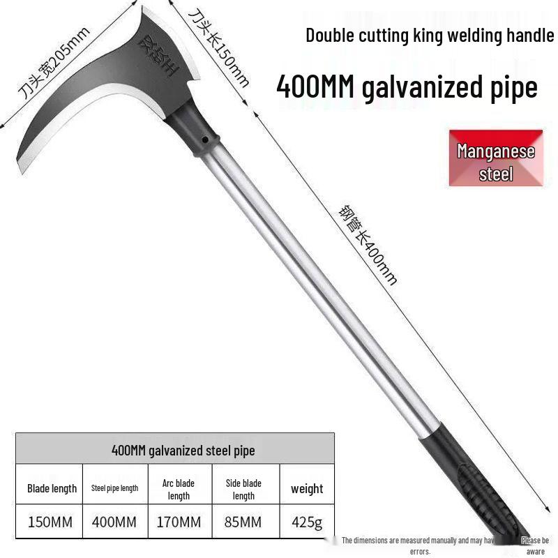 High Manganese Steel Double-Edged Sickle: Multi-Functional 1m Outdoor Brush Knife for Grass, Firewood, and Tree Cutting.